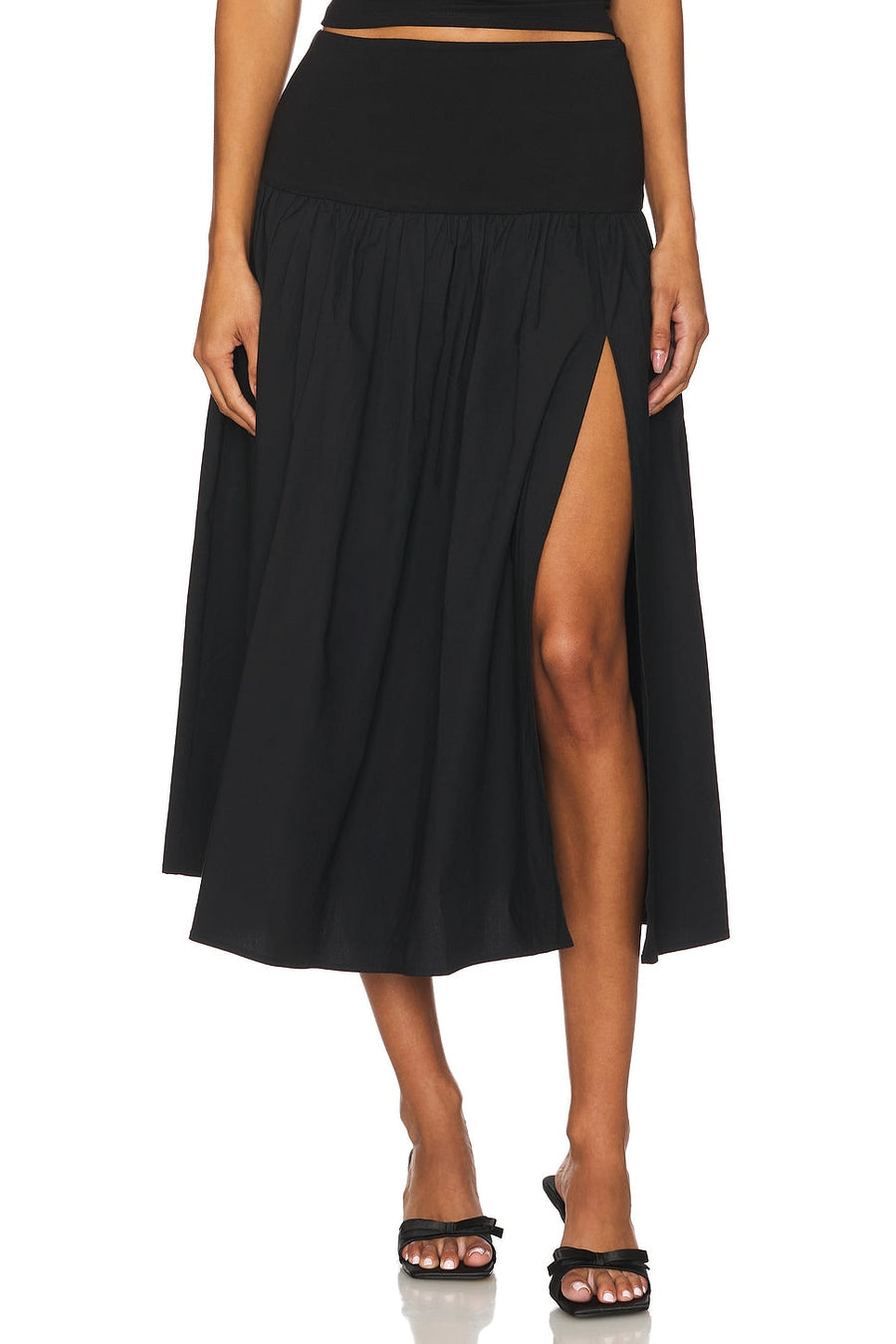 Sloane™ - Black Slit Maxi Skirt